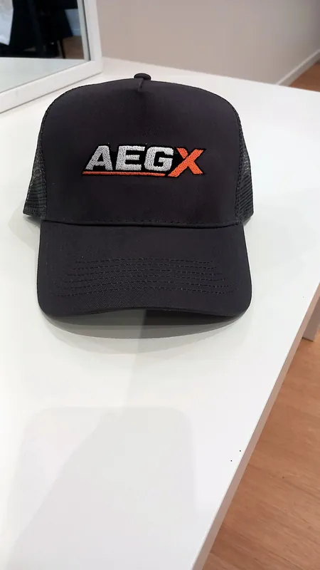 Casquette grise brodée au logo AEGX